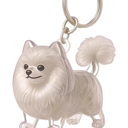 Clear Pet Hair Keychain Cute Dog Fur Keepsake Holder Creative Transparent Pet Hair Memorial Collection Pendant for Dog/Cat