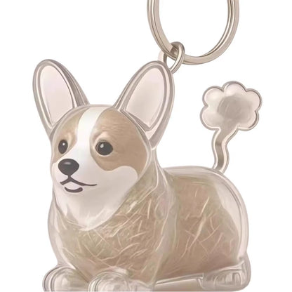Clear Pet Hair Keychain Cute Dog Fur Keepsake Holder Creative Transparent Pet Hair Memorial Collection Pendant for Dog/Cat